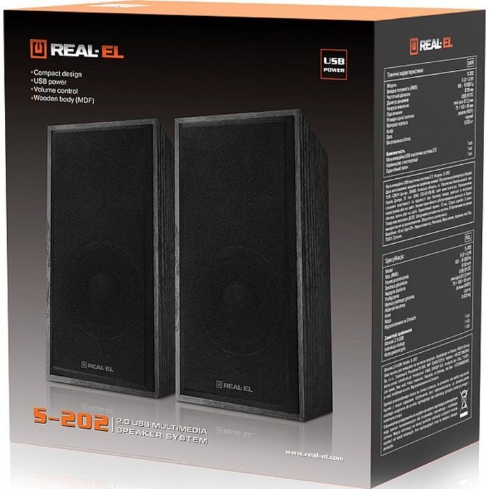 Акустична система REAL-EL S-202 USB Black (EL121200019) зображення 9