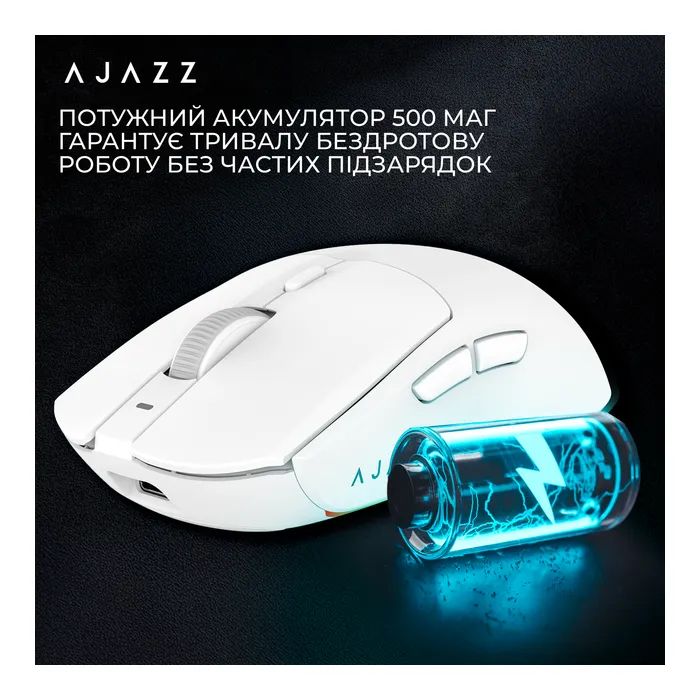 Мишка Ajazz AJ139 V2 MC Wireless/Bluetooth/USB White (AJ139-V2-MC-W) зображення 8