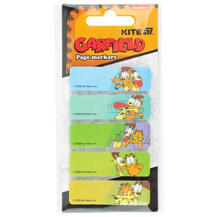 Стікер-закладка Kite паперова з малюнком Garfield, 100 шт, 5х15х50 мм, прямокутна (GF25-480) зображення 2