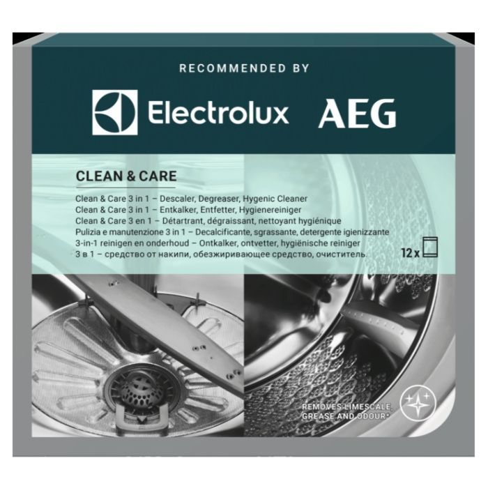 Очищувач для пральних машин Electrolux Clean & Care 3 в 1 12 шт. (M2GCP121)
