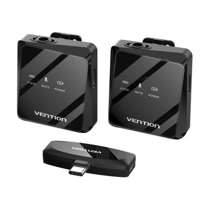 Мікрофон Vention USB-C 2-Pack Wireless Lavalier Black (NCBB0) зображення 2