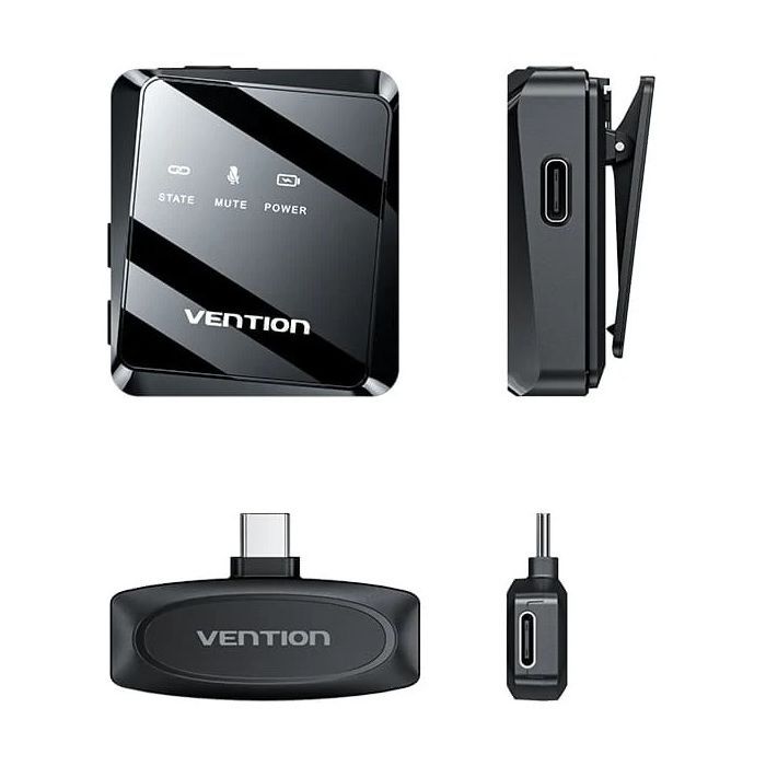 Мікрофон Vention USB-C 2-Pack Wireless Lavalier Black (NCBB0) зображення 3
