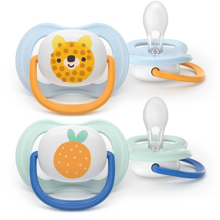Пустушка Philips AVENT Ultra Air 0-6 місяців 2 шт жовто-рожева (SCF080/24)