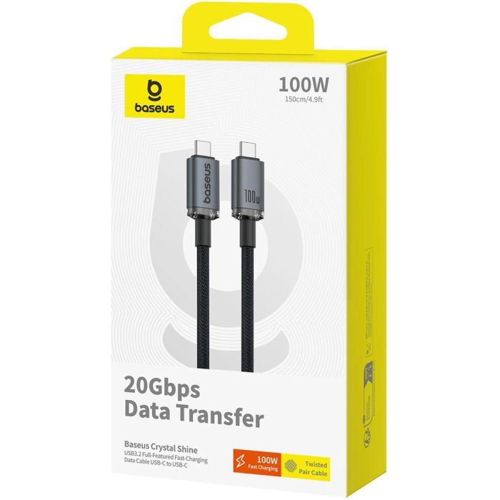 Дата кабель USB-C to USB-C 1.5m 100W USB3.2 20Gb black Baseus (P10318204111-00) зображення 7