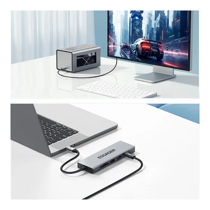Дата кабель USB-C to USB-C 1.0m Thunderbolt 4 240W 8K60Hz black Essager (EXCTT4-PL01-P) зображення 7