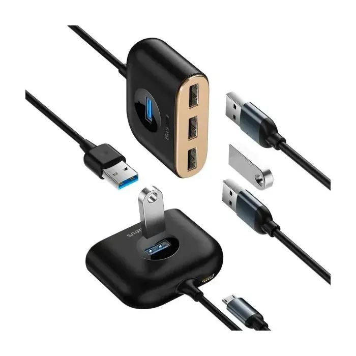 Концентратор Baseus USB 3.0 to 1xUSB 3.0 + 3xUSB 2.0 1.0m (CAHUB-AY01) зображення 4
