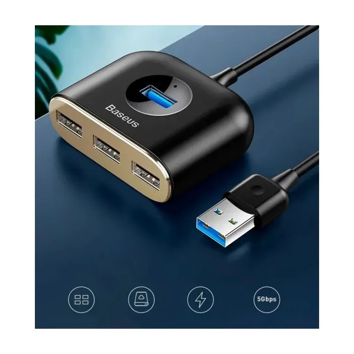 Концентратор Baseus USB 3.0 to 1xUSB 3.0 + 3xUSB 2.0 1.0m (CAHUB-AY01) зображення 6