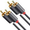 Кабель мультимедійний 2xRCA M to 2xRCA M 2.0m AV104 black Ugreen (10518)