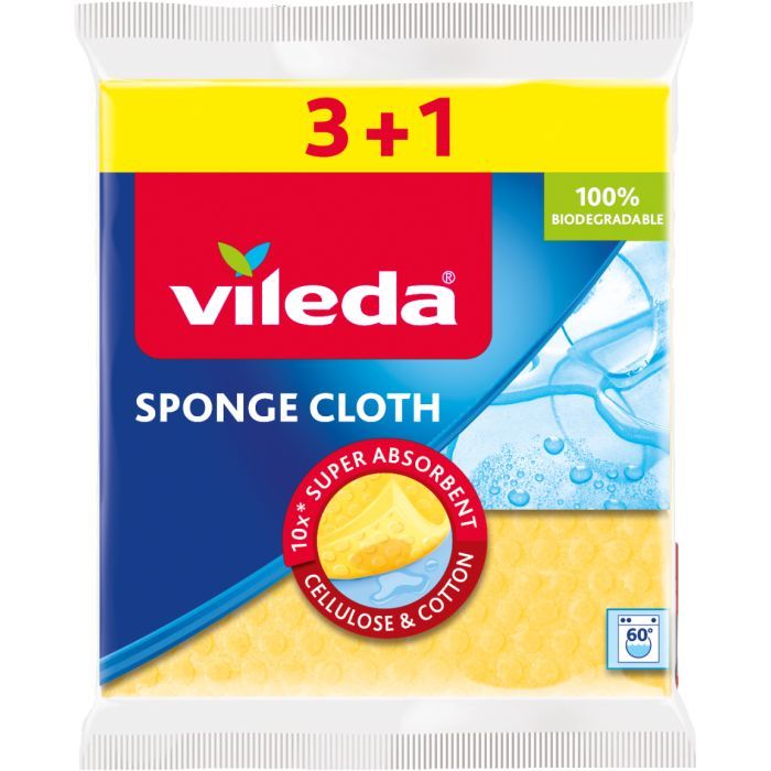 Салфетки для уборки Vileda Влаговпитывающие 3+1 шт. (4023103127845)