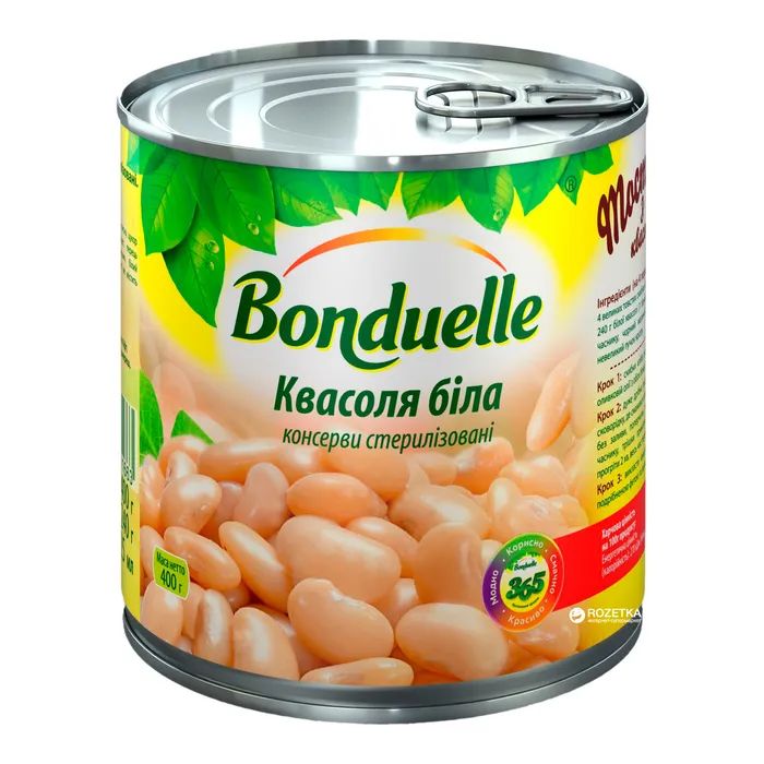 Овощная консервация Bonduelle Фасоль белая 400 г (3083680001663)
