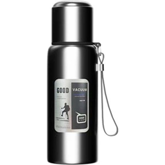 Термос Merlion з ситечком та чашкою 1 л, чорний (ZK-127-1000Black)