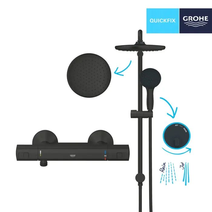 Душовий гарнітур Grohe QuickFix Start Black (UA303908T2) зображення 7