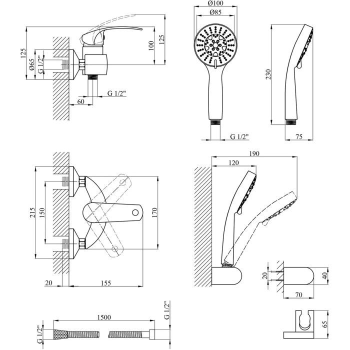Душевой гарнитур Kroner Konstante-C050 (CV023586) изображение 7