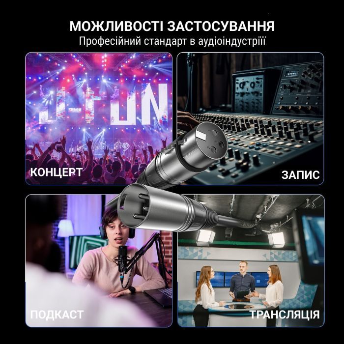 Мікрофонний кабель Fifine XLR Male to Female White 1.8 м (L9CW) зображення 8