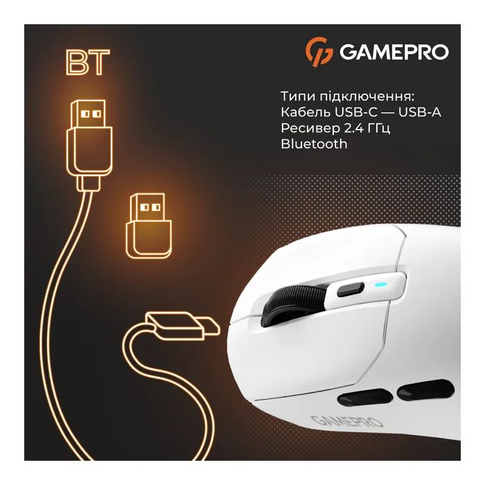 Мишка GamePro Genesis Airmaster Wireless/Bluetooth/USB Black (GM167B) зображення 10