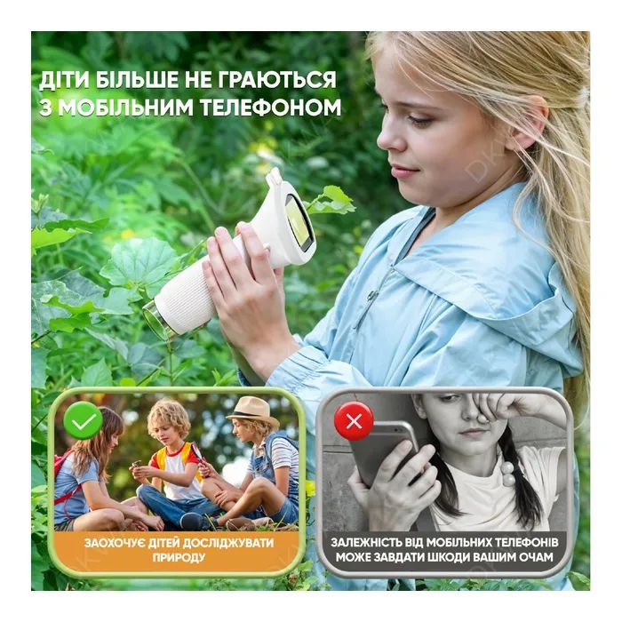 Детский микроскоп DKWAY портативный карманный с экраном Macro IPS KM1000 белый (460589319) изображение 5