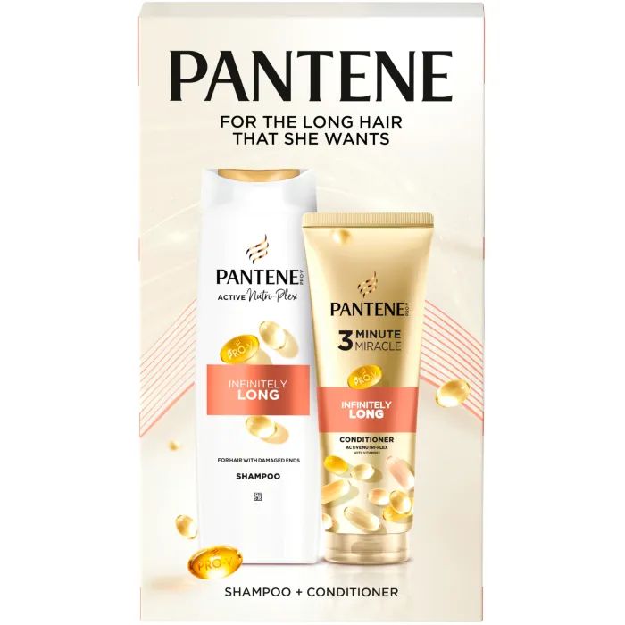 Набір косметики Pantene Pro-V Нескінченно довге Шампунь 400 мл + Бальзам-ополіскувач 220 мл (8006530042406)