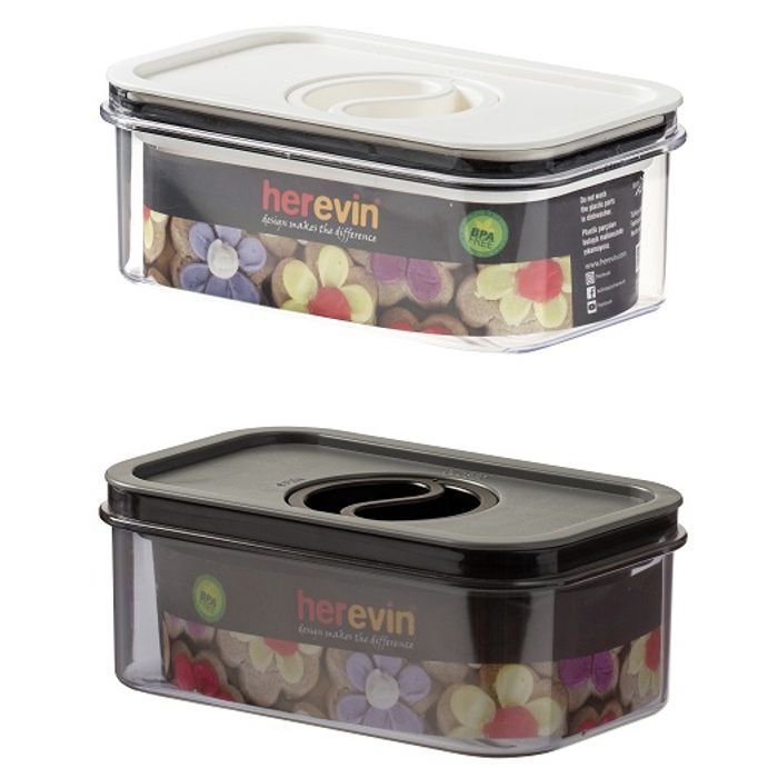 Пищевой контейнер Herevin Canister-Vacuum Lid-White-Black вакумна кришка 0.6 л (161174-000)