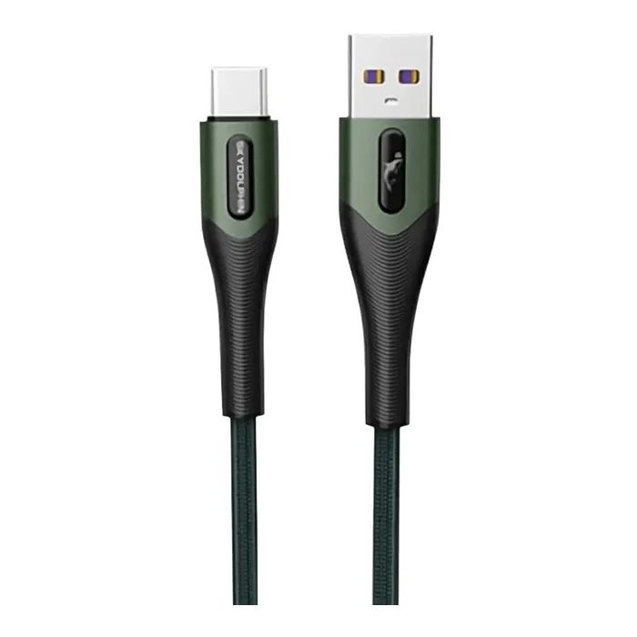 Дата кабель USB 2.0 AM to USB-C 1.0m 3A braided dark green SkyDolphin (USB-000582)