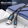 Дата кабель USB 2.0 AM to Micro 5P 1.0m 3A black Vention (COLBF) зображення 2