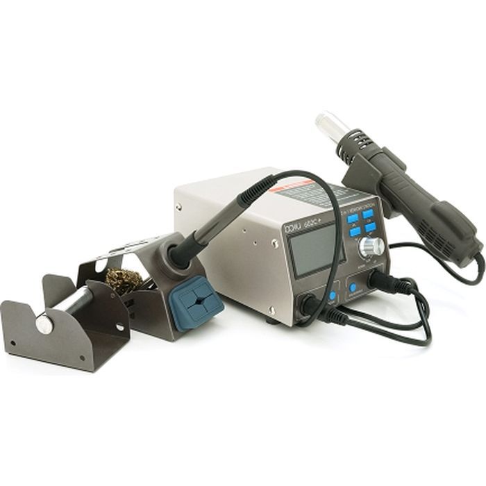 Паяльная станция Bakku BA-602C+ фен, паяльник, цифровая индикация, DC:220V, 4A, 750W (BA-602C+)
