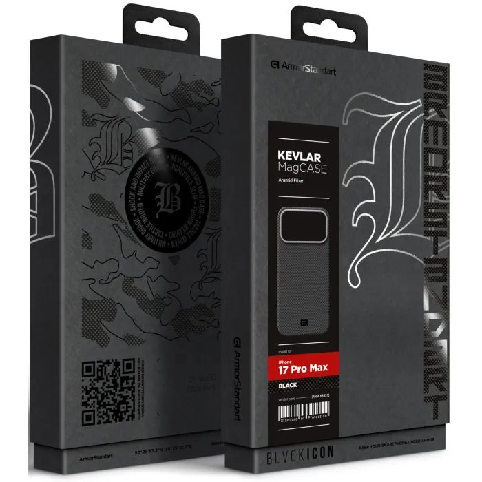 Чохол до мобільного телефона Armorstandart BlackIcon Kevlar MagCase Apple iPhone 17 Pro Max Black (ARM88531) зображення 2
