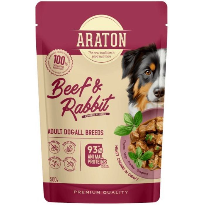 Влажный корм для собак ARATON Adult with Beef and Rabbit 500 г (ART47935)