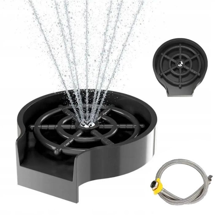 Мойка кухонная Adamant Horizon чорний + змішувач + дозатор + ополіскувач склянок + коланд (4824296106303) изображение 5