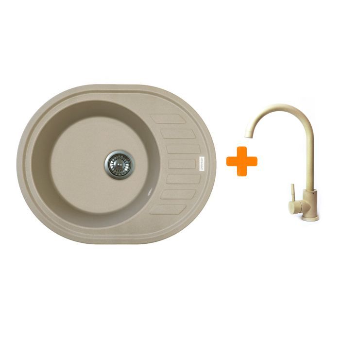 Мийка кухонна Adamant Ovum Сахара + змішувач (1824296910402)