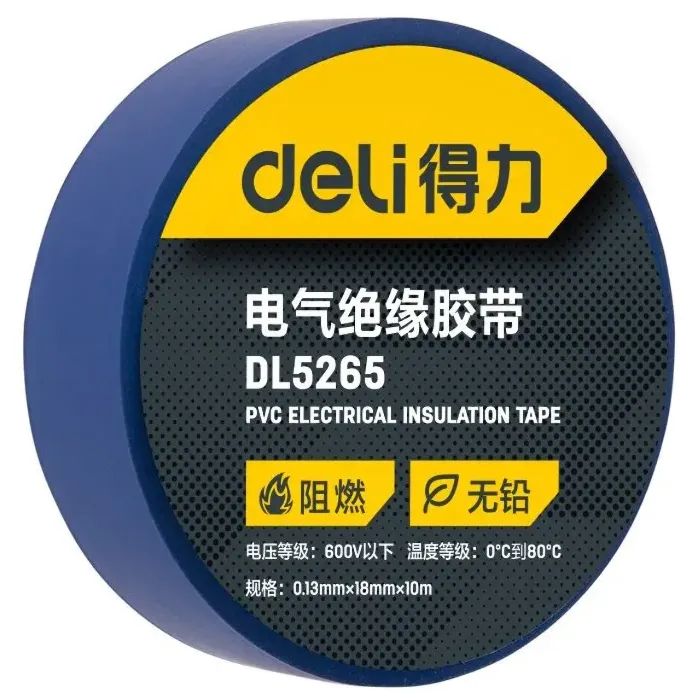 Изоляционная лента Deli 0,13 мм x 18 мм x 10 м синяя (DL5265)