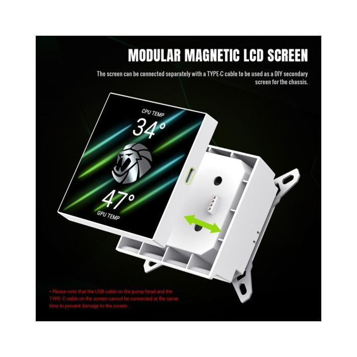 Система рідинного охолодження Gamemax GLACIER 360 LCD WH зображення 11