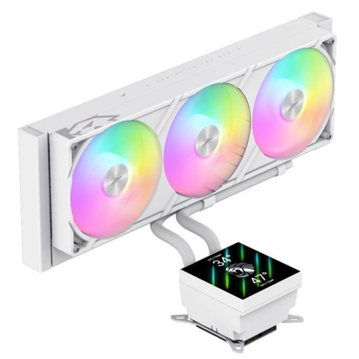 Система рідинного охолодження Gamemax GLACIER 360 LCD WH зображення 2