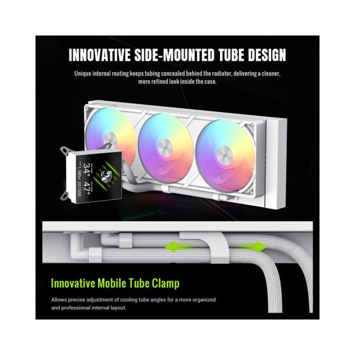 Система рідинного охолодження Gamemax GLACIER 360 LCD WH зображення 9