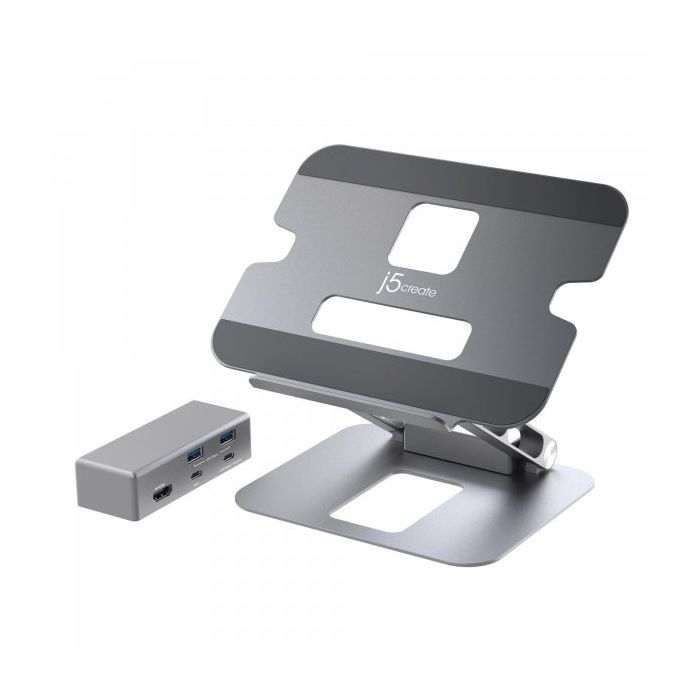 Порт-реплікатор J5create Dock-Station USB-C 6-in-1 (HDMI/PD/USB-A/USB-C) (JTS327-N) зображення 2
