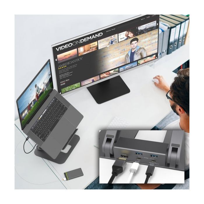 Порт-реплікатор J5create Dock-Station USB-C 6-in-1 (HDMI/PD/USB-A/USB-C) (JTS327-N) зображення 4