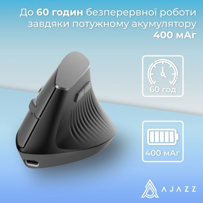 Мышка Ajazz i300 Wireless/Bluetooth/USB White (i300-W) изображение 9