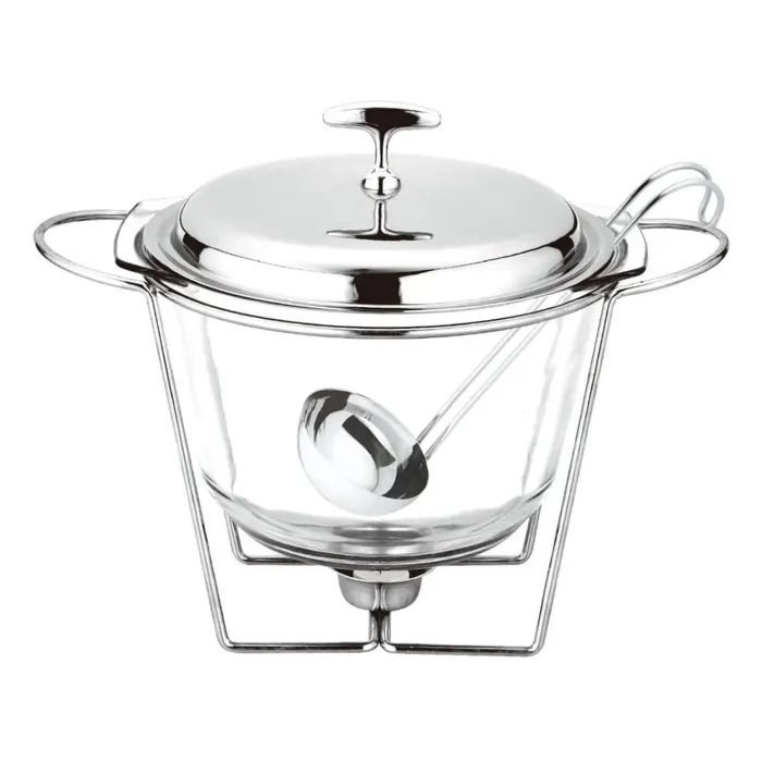 Мармит Ardesto Black Mars 3800мл, скло, нержавіюча сталь, круглий, прозорий (AR2416FW)