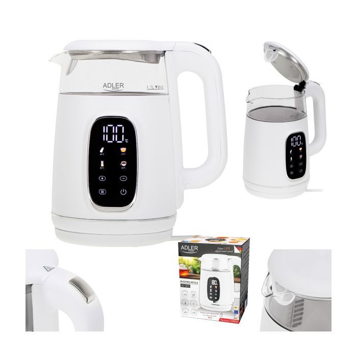 Электрочайник Adler AD 1305 white silver изображение 6