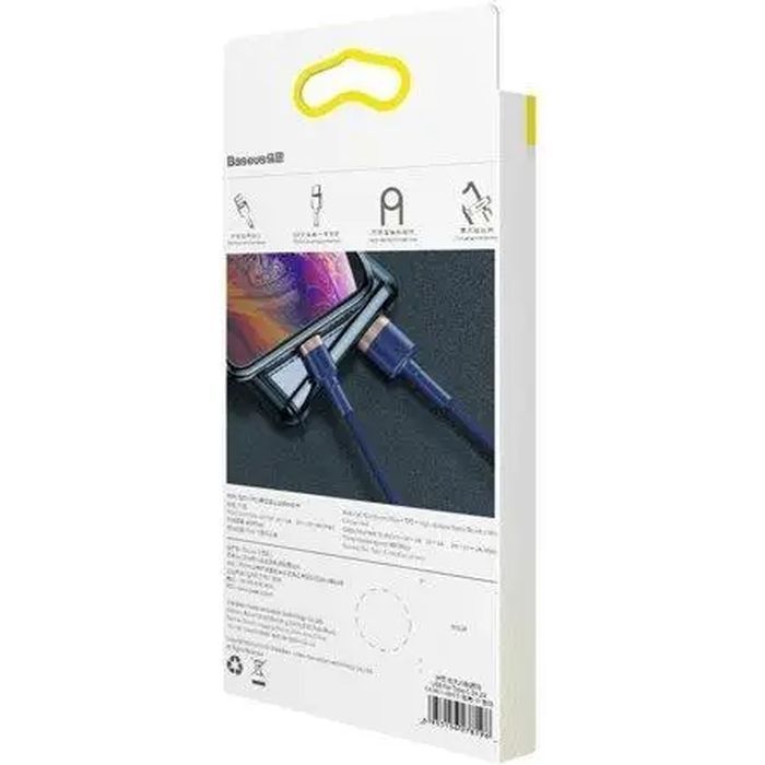 Дата кабель USB 2.0 AM to Lightning 2.0m 1.5A Cafule gold+blue Baseus (CALKLF-CV3) изображение 7