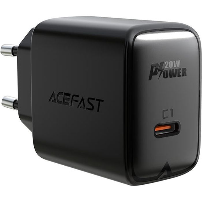 Зарядное устройство Acefast 1xUSB-C PD20W A1 black (6974316280033)