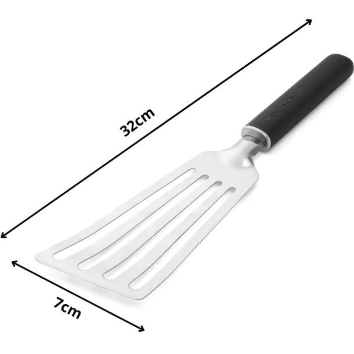 Лопатка кухонна KitchenAid Classic з прорізами 32 см чорний (KHH024OHOBEG) зображення 3