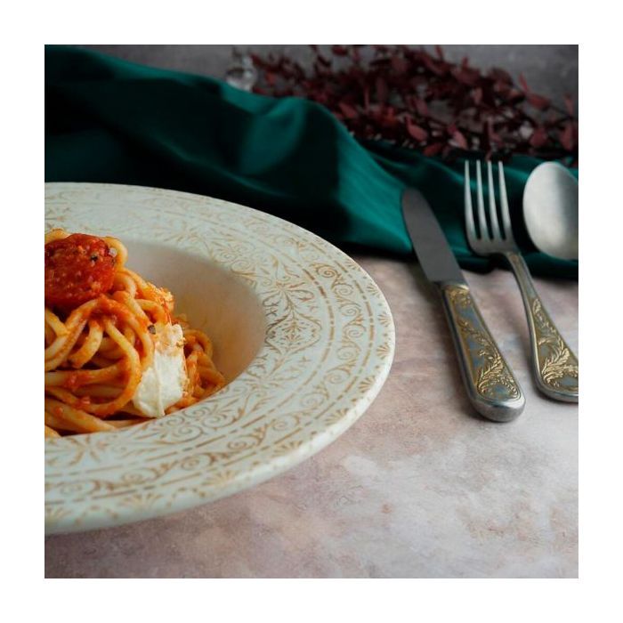 Тарелка By Bone серія "Antico" для пасти з прямим бортом 25 см (AN-GT-25-CK) изображение 3
