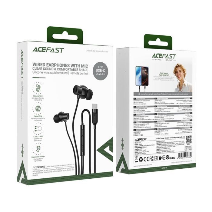 Навушники Acefast L10 USB-C Black (6974316285335) зображення 4