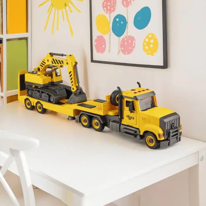 Конструктор Otamanko АВТОКОНСТРУКТОР Грузовик тягач с экскаватором (YW9085C) изображение 11