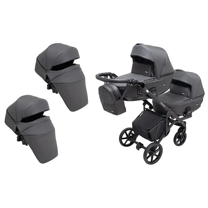 Коляска Bair 2 в 1 Kiwi DUO Soft для двійні BKD-219-1 графіт (681857)