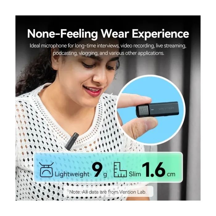 Мікрофон Vention USB-C 2-Pack Wireless Lavalier with Charging Case (NCAB0) зображення 5