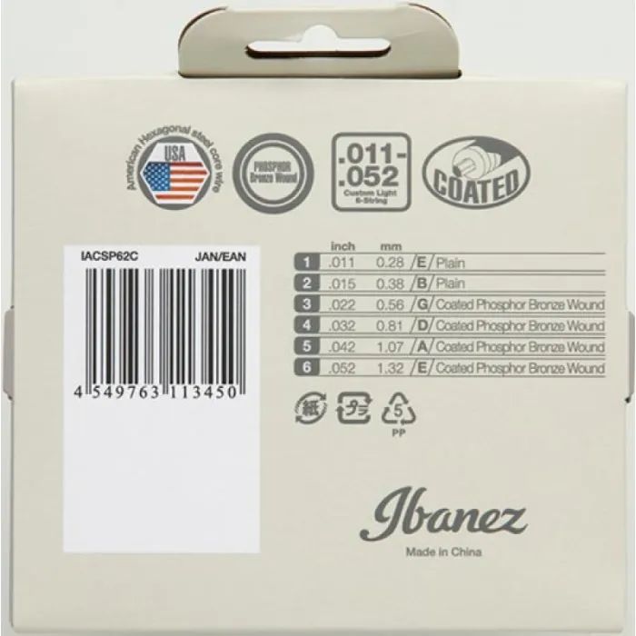 Струны для гитары Ibanez IACSP62C Acoustic Guitar Strings 11-52 (301878) изображение 2