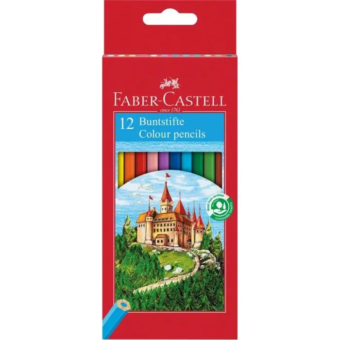 Карандаши цветные Faber-Castell Замок та лицарі,12 кольорів (120112) (5514)