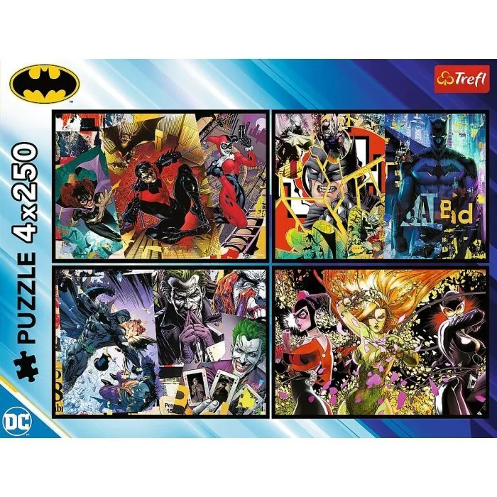 Пазл Trefl Batman Бетмен в дії 4х 250 елементів (5900511133103) зображення 6