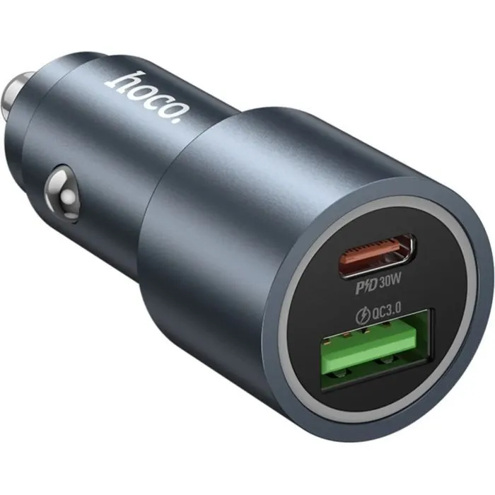 Зарядное устройство HOCO 1xUSB-C PD30W + 1xUSB QC3.0 48W car adapter Z60 gray (6942007642095) изображение 5